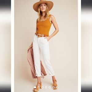 NWT Anthropologie Scout Tapered Slim Pants White Size 31